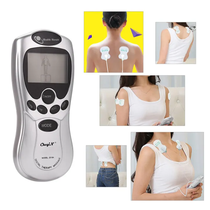 Digital Mini Portable Pulse Body Massager Electric Digital Meridian Therapy Machine AM138S -4 pads. - Body Massager
