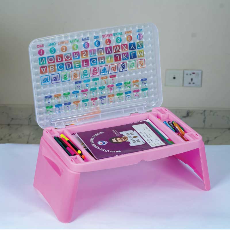 FOLDING PORTABLE BABY READING TABLE WITH BOOK STORAGE COMPACT