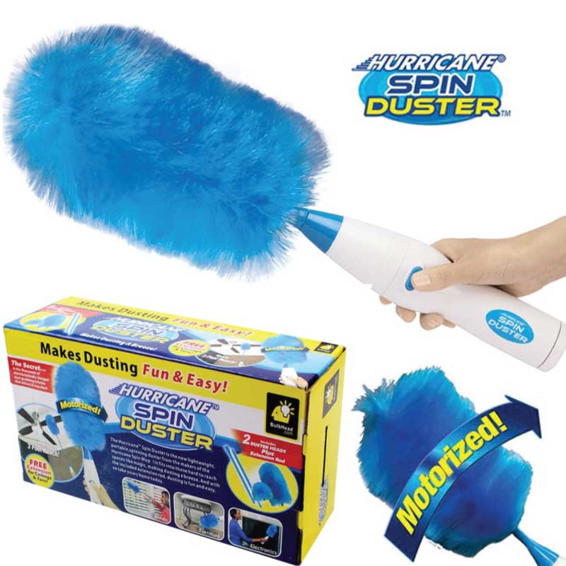 SPIN DUSTER HAND-HELD ELECTRONIC CLEANING BRUSH DUST REMOVER