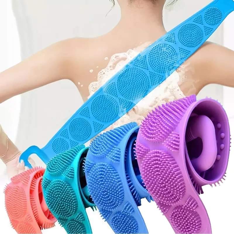 SHOWER WASHING SILICONE BELT DOUBLE SIDED BODY SCRUBBER