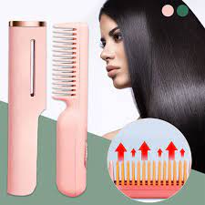 New wireless hair straightening comb, household multifunctional, non-damaging hair straightening and curling dual-purpose mini portable hair