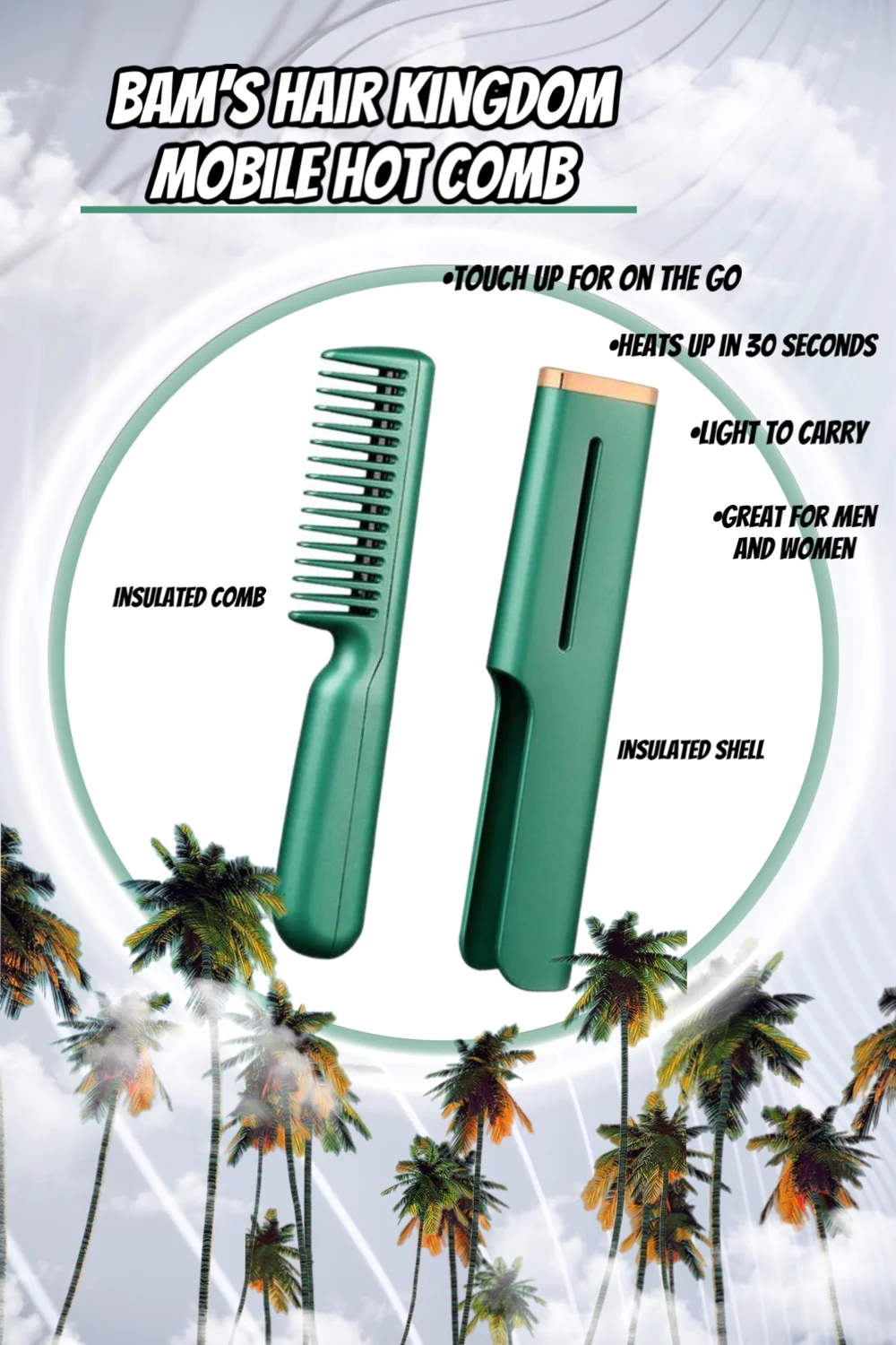 Electric 2 In 1 mobile Straightener Brush Curler Fast Heating Hair Beard Straightening Portable Mini Comb Hair Style ToolBrush